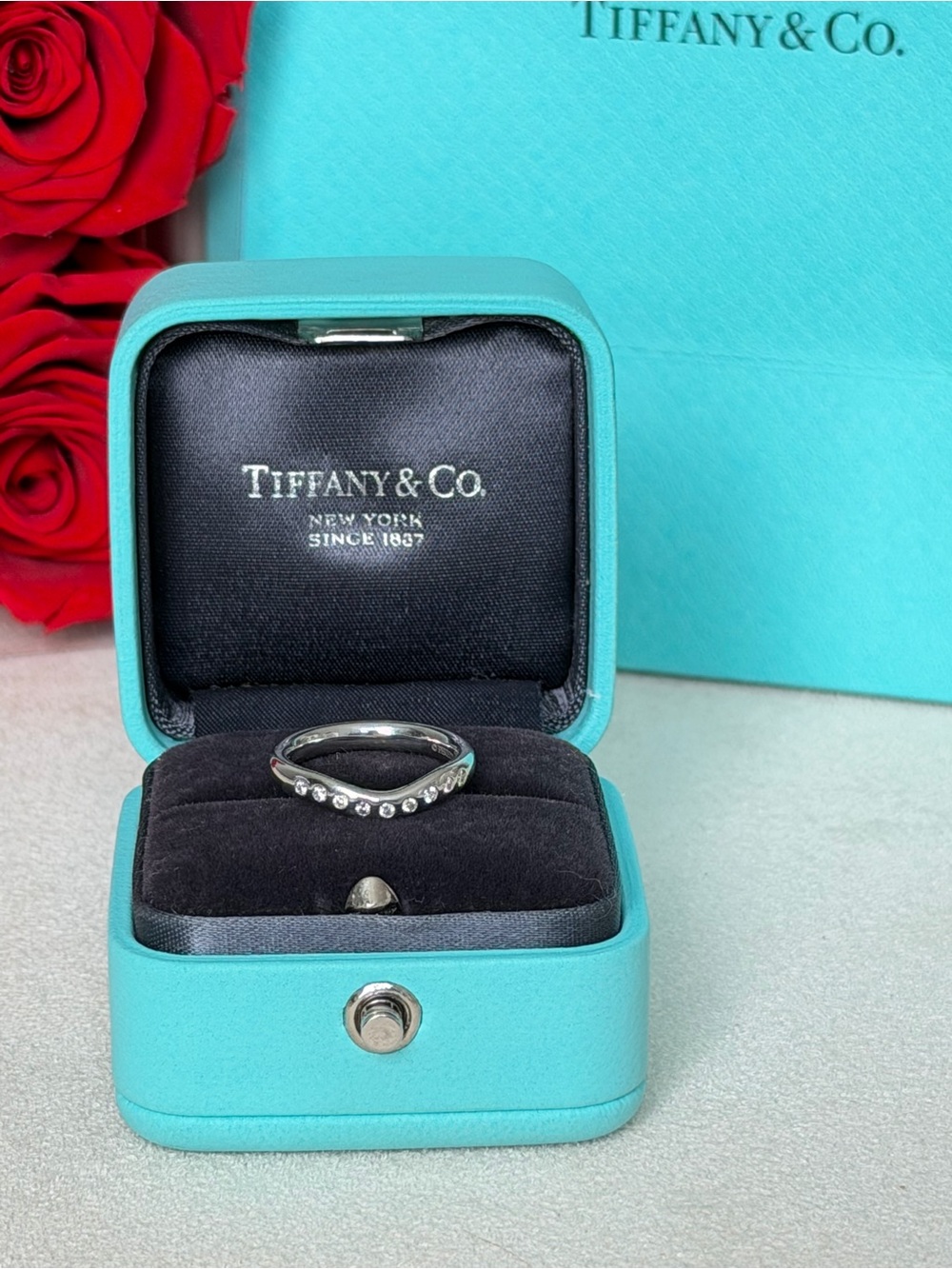Tiffany & Co. Elsa Peretti Diamond Band Ring Platinum Size 4 $2,800